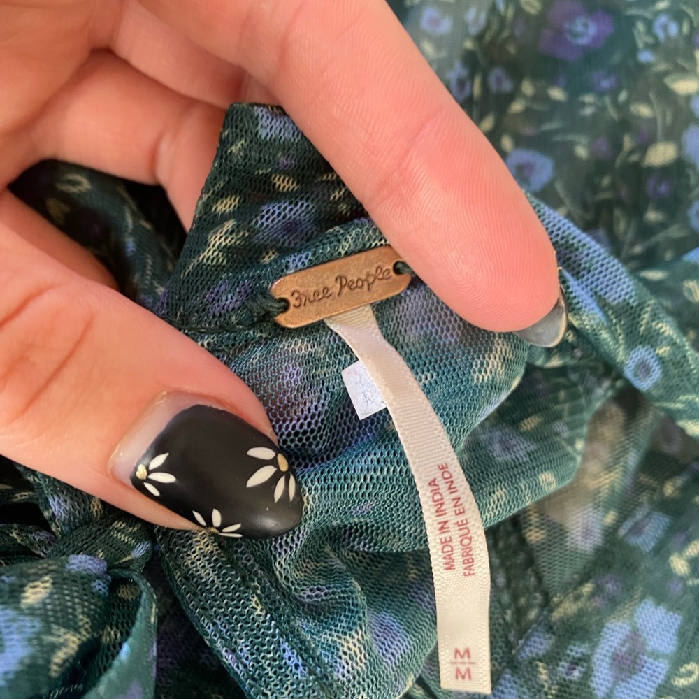 Sheer free people blouse, open back, size M